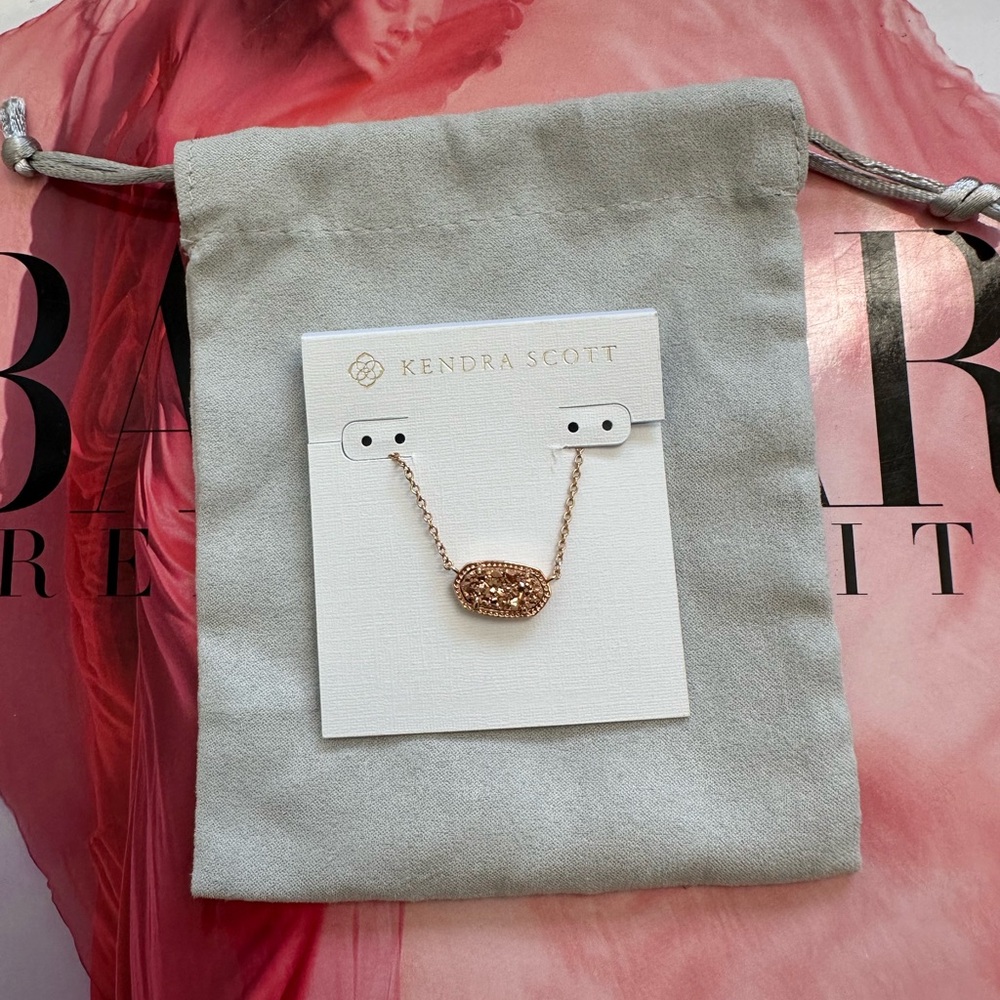 Kendra Scott Rose Gold Drusy Elisa Necklace